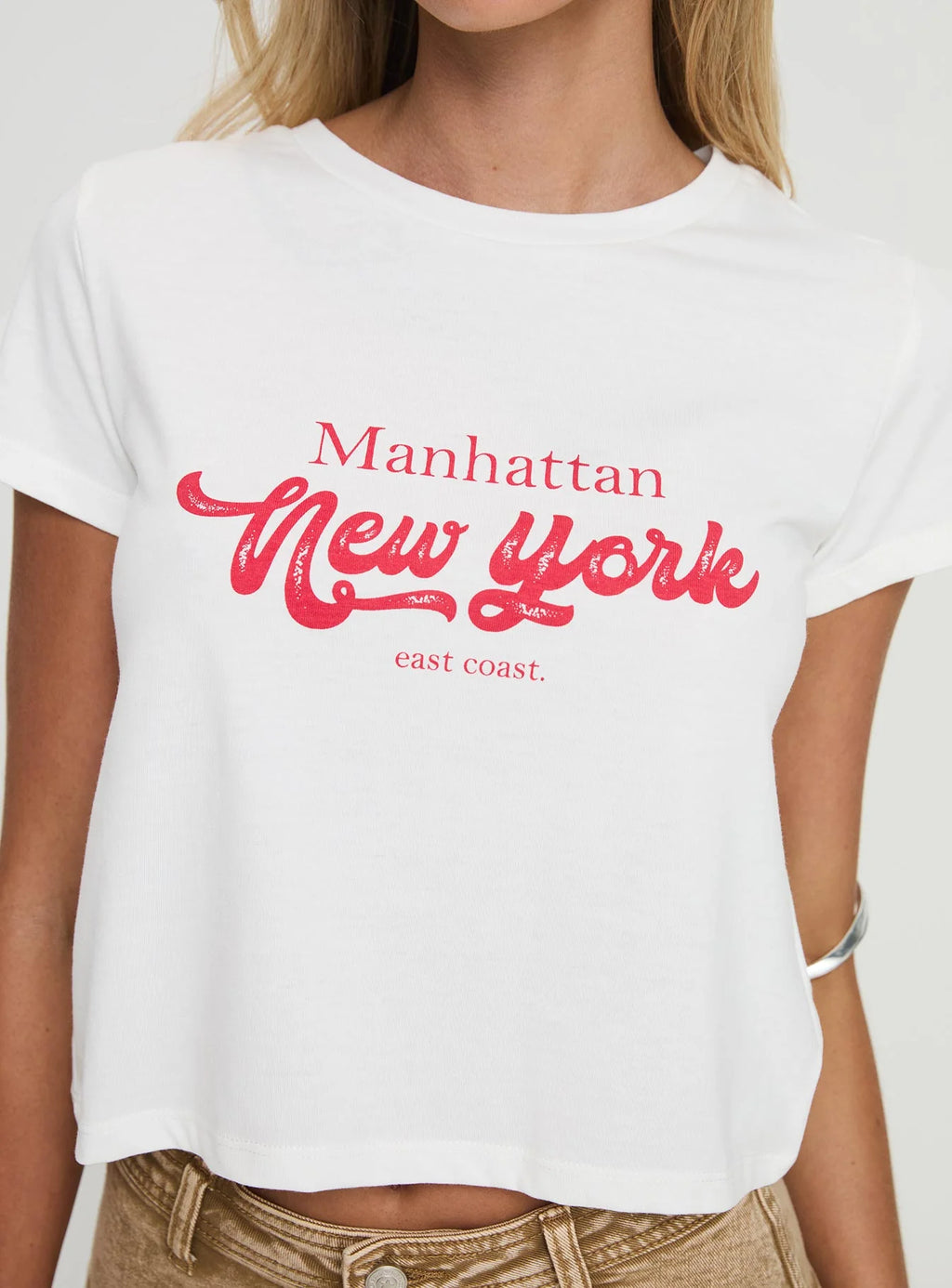 Doğu Yakası New York T-shirt Beyaz